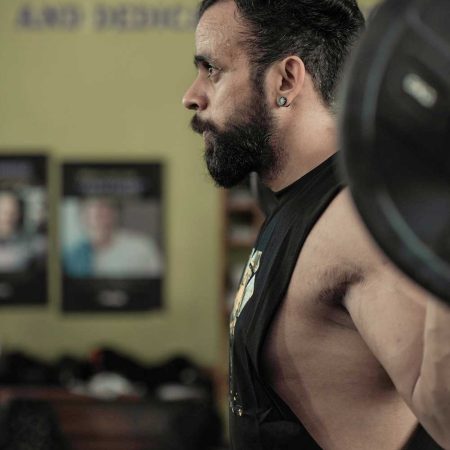 Brand Ambassador Bodybuilding Champion Nitin Sharma in InGene Fitness Deep Cut T-Shirt
