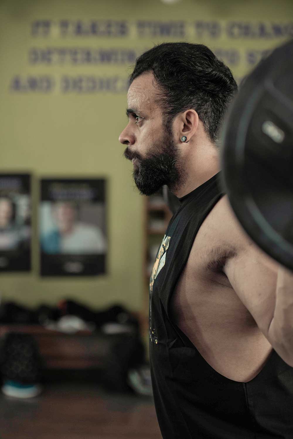 Brand Ambassador Bodybuilding Champion Nitin Sharma in InGene Fitness Deep Cut T-Shirt