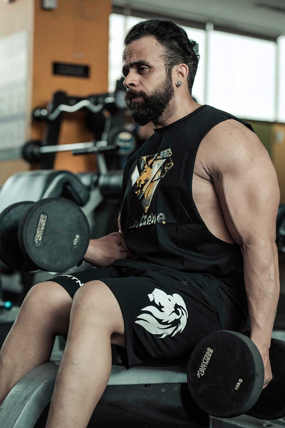 Brand Ambassador Bodybuilding Champion Nitin Sharma in InGene Fitness Deep Cut T-Shirt